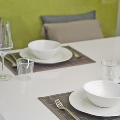 white table from glossy lacquer